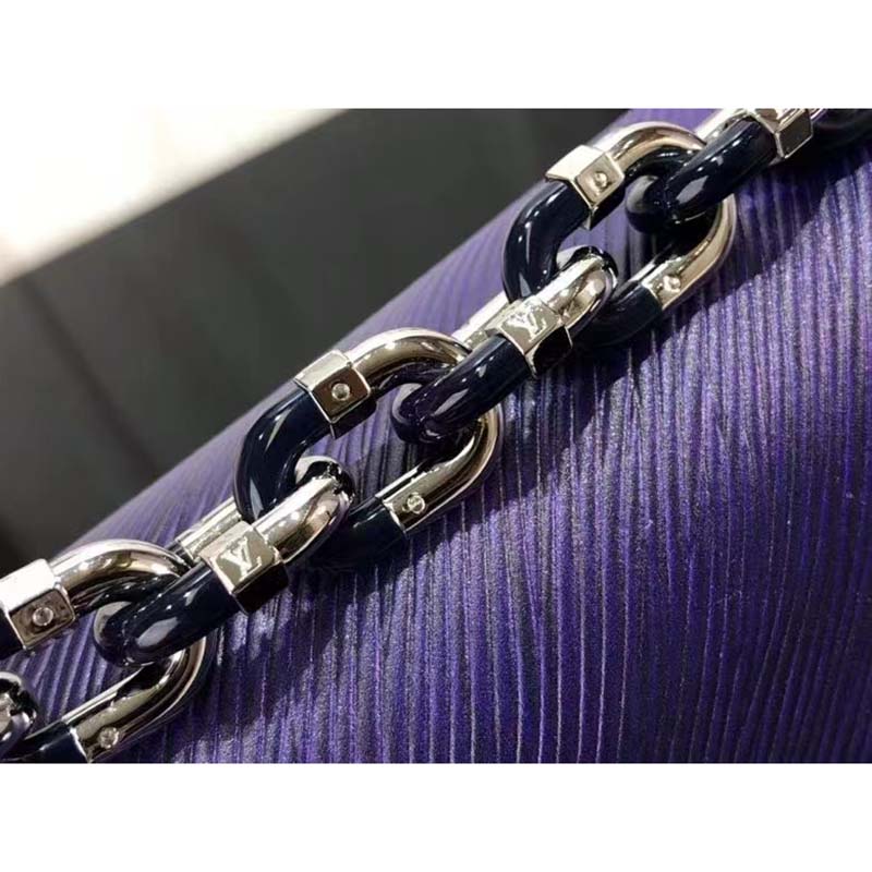 Louis Vuitton LV Women Twist PM Handbag Blue Epi Grained Cowhide Leather