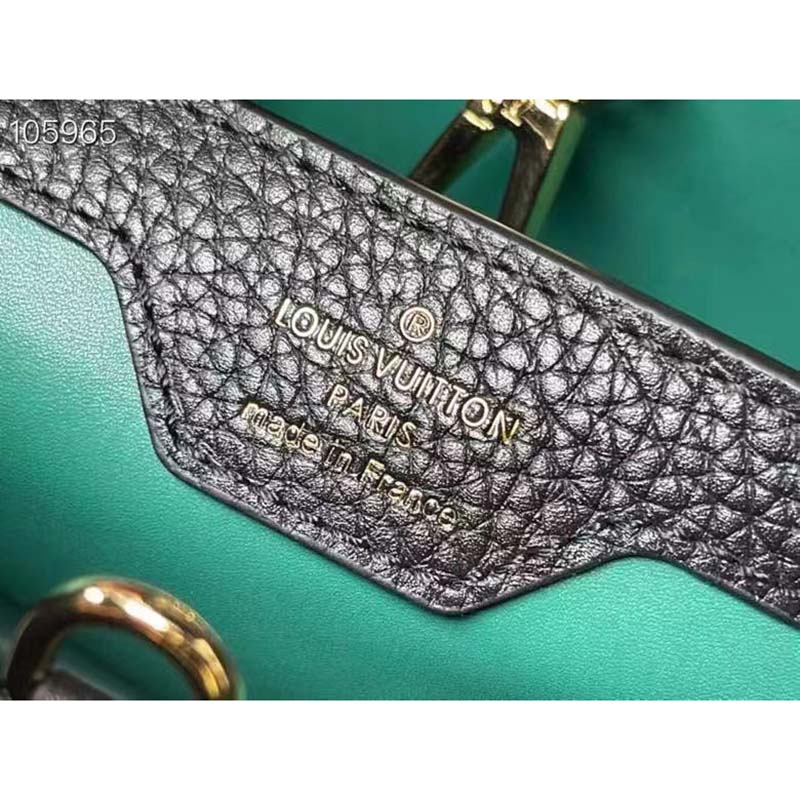 Louis Vuitton LV Women Capucines BB Handbag Black Taurillon Cowhide Leather