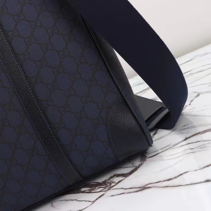 Gucci GG Unisex Ophidia Medium Tote Bag Blue Black GG Supreme Tender Canvas