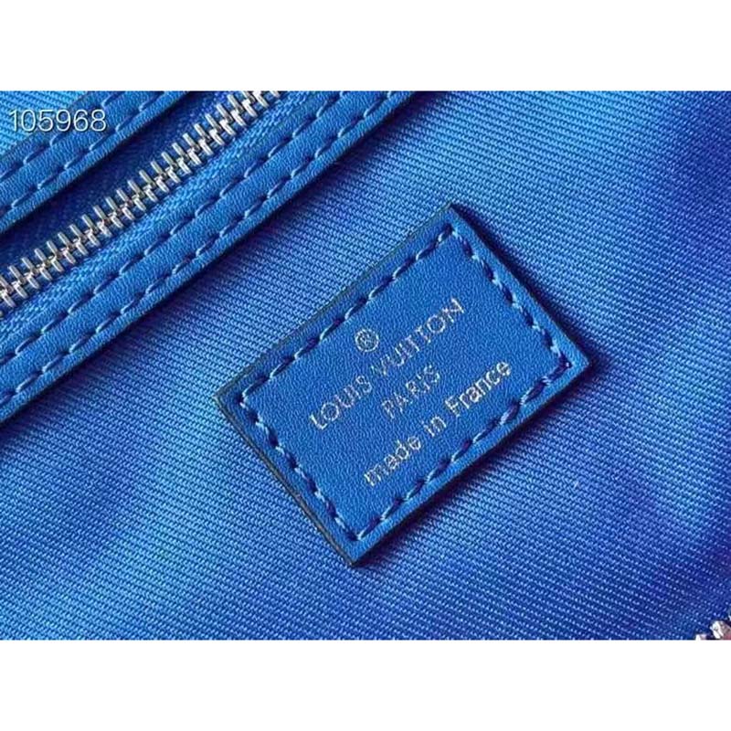 Louis Vuitton LV Unisex Keepall 50B Blue Pink Taurillon Cowhide Leather