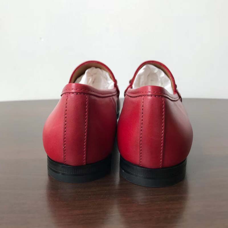 Gucci Women Jordaan Leather Loafer Red