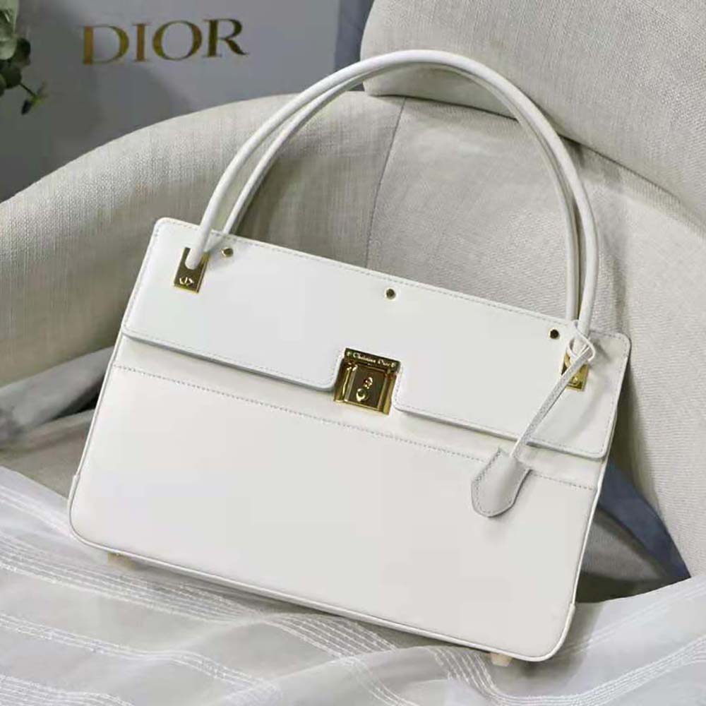 Dior Women Parisienne Bag Latte Smooth Calfskin