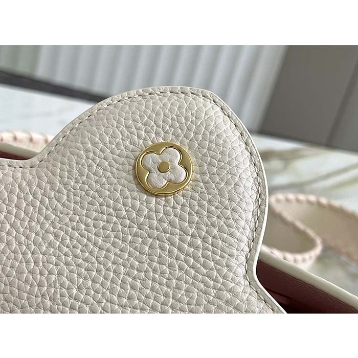 Louis Vuitton LV Women Capucines BB Handbag Cream Beige Pearly Pink Taurillon Leather