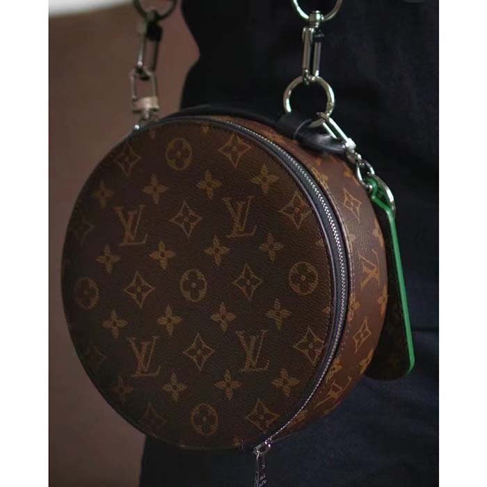 Louis Vuitton LV Unisex Audio Case Monogram Macassar Coated Canvas Black Cowhide