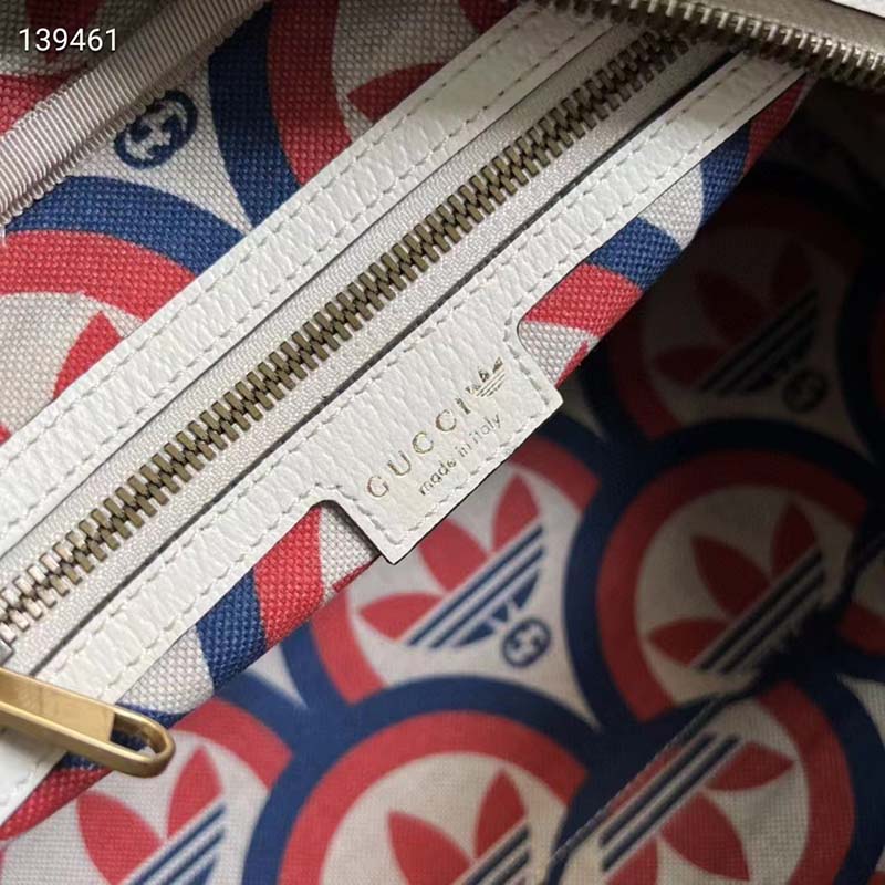 Gucci Unisex Adidas x Gucci Mini Duffle Bag Off-White Leather Interlocking G