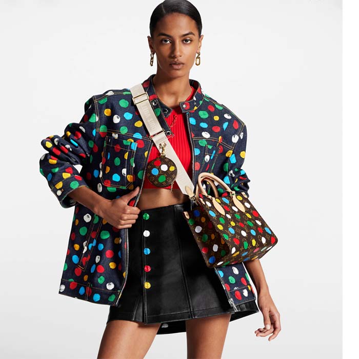 Louis Vuitton LV Women LV x YK OnTheGo PM​ Monogram Coated Canvas 3D Painted Dots Print