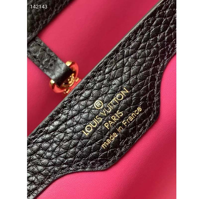 Louis Vuitton LV Women Capucines BB Handbag Black Taurillon Leather Snap Hook