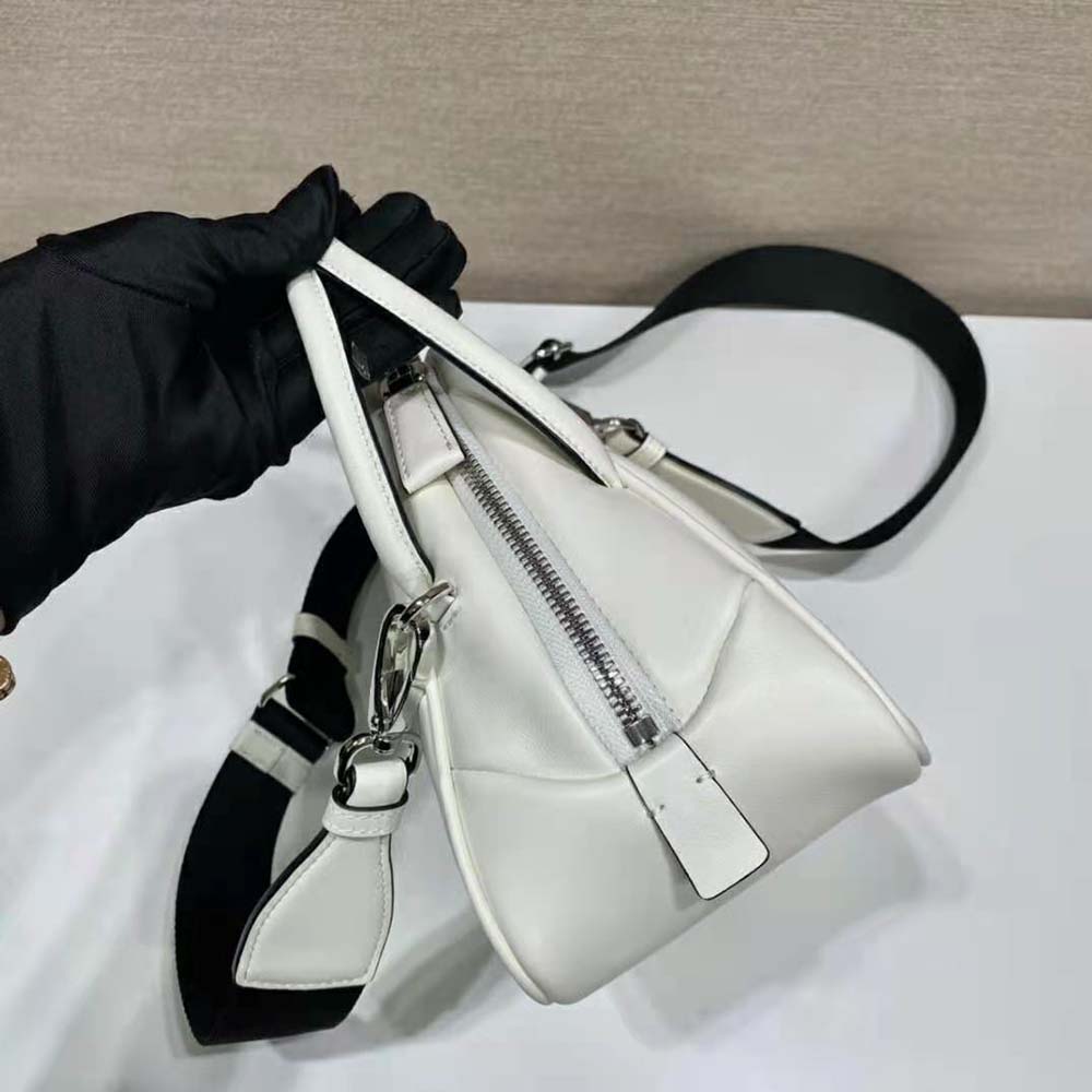 Prada Women Leather Prada Triangle Bag-White