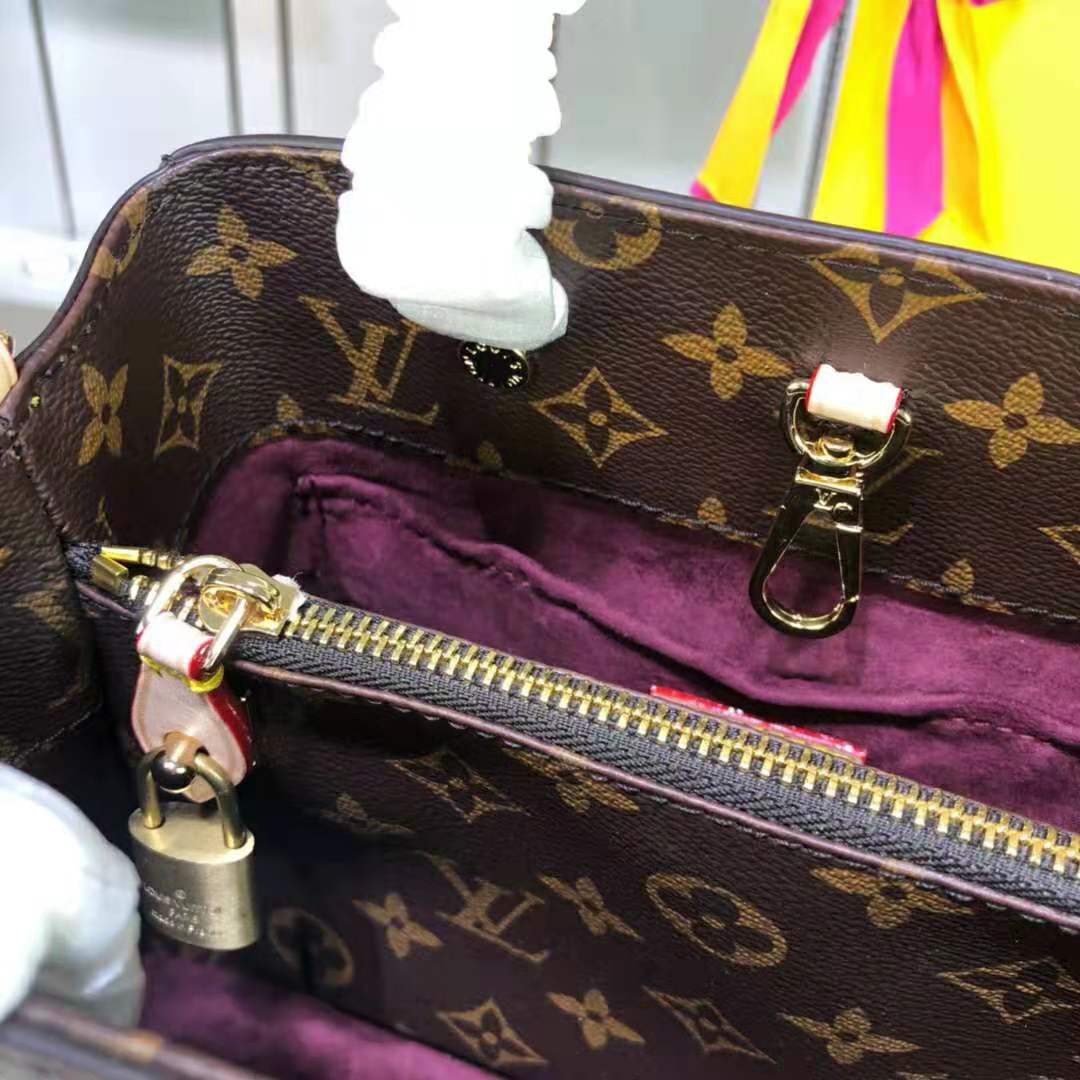 Louis Vuitton LV Women Montaigne MM in Iconic Monogram Canvas-Brown