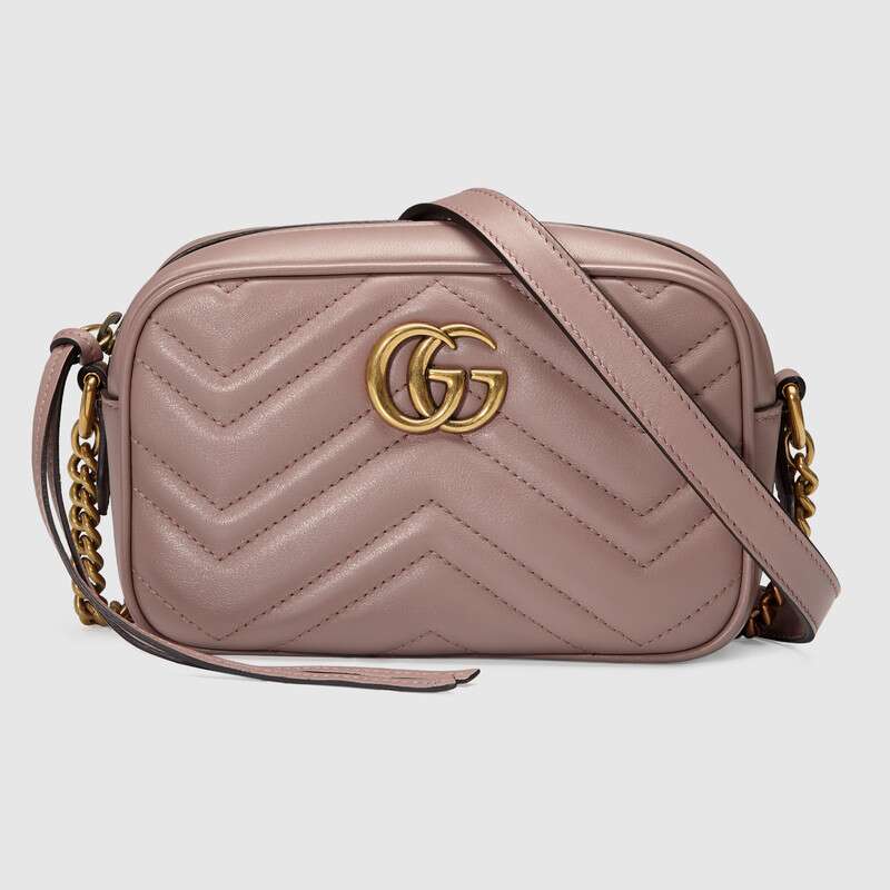 Gucci GG Women GG Marmont Matelassé Mini Bag in Matelassé Chevron Leather Double G
