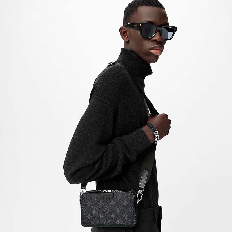 Louis Vuitton Unisex LV Alpha Wearable Wallet Grey Monogram Eclipse Coated Canvas