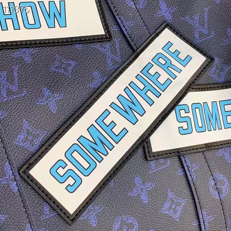 Louis Vuitton LV Unisex Keepall Bandoulière 50 Travel Bag Blue Monogram Canvas