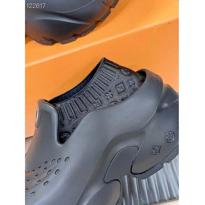 Louis Vuitton LV Unisex LV Shark Clog Black EVA Rubber Anatomic Insole