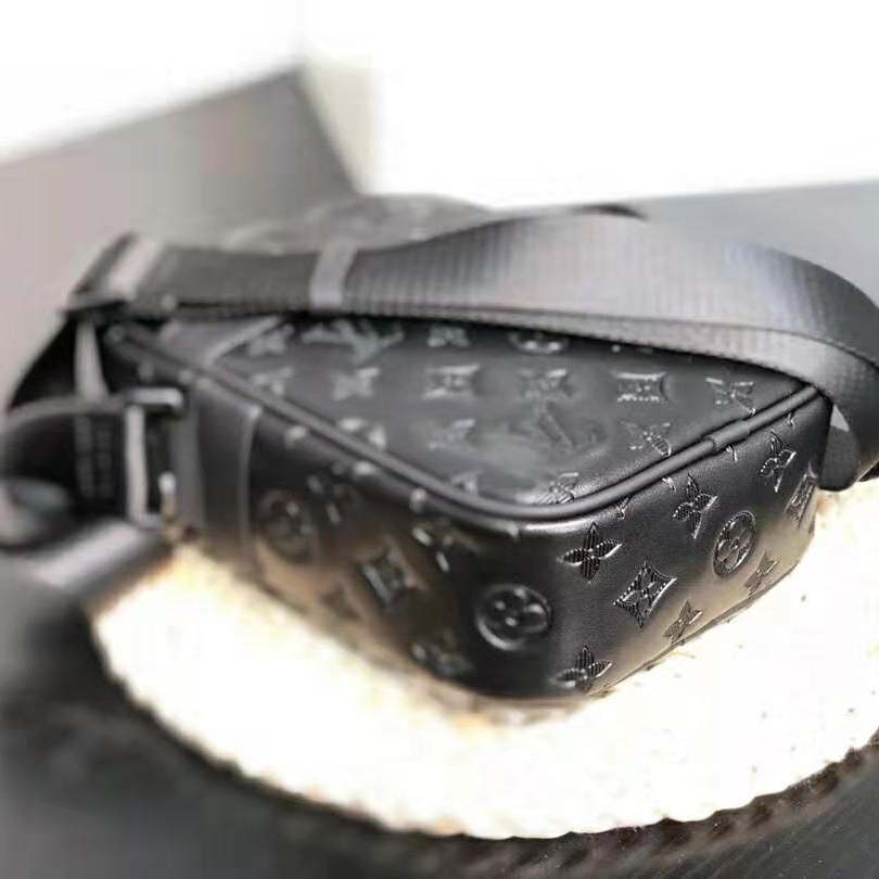Louis Vuitton LV Men Danube PM in Monogram Shadow Cowhide-Black