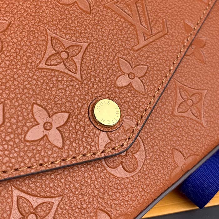 Louis Vuitton LV Women Félicie Pochette Brown Monogram Empreinte Embossed Supple Grained Cowhide