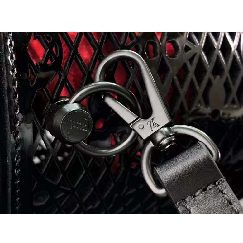 Louis Vuitton LV Women Cannes Handbag Black Patent Calfskin Cowhide Leather