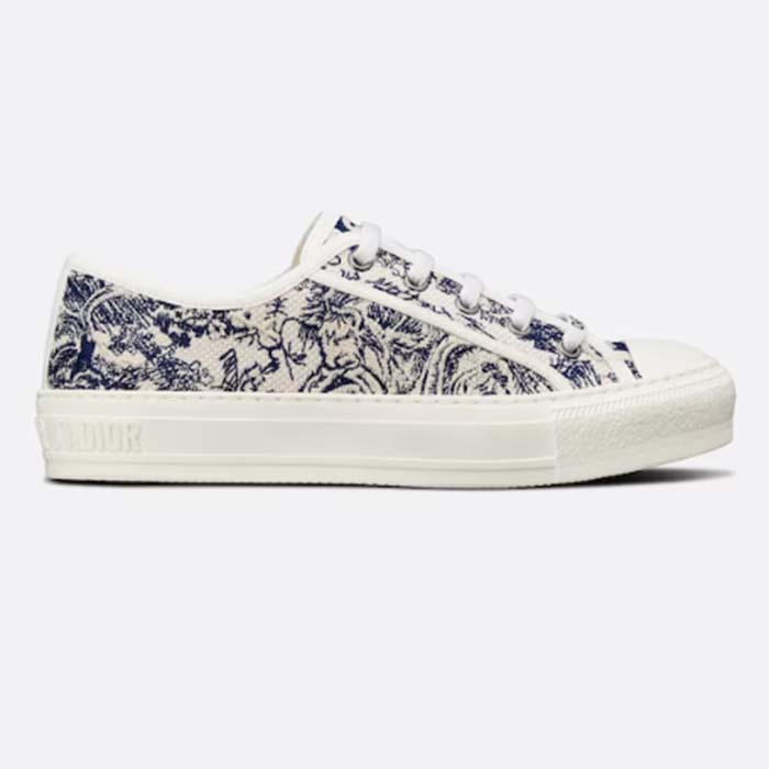 Dior CD Unisex Walk’n’Dior Sneaker Blue Toile De Jouy Embroidered Cotton