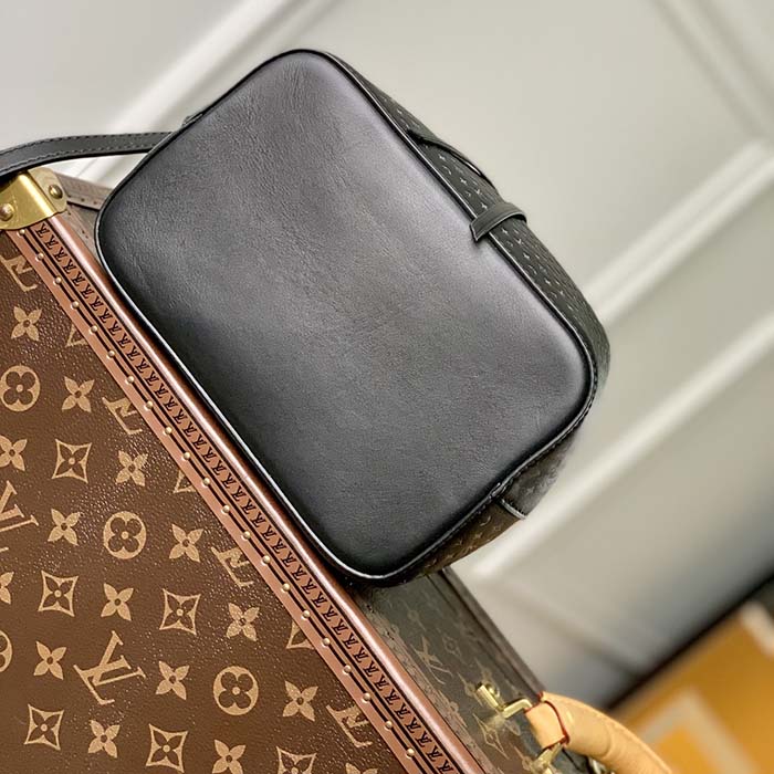 Louis Vuitton Women NeoNoé BB Bucket Bag Black Calfskin Monogram Flowers
