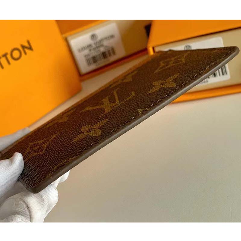 Louis Vuitton LV Unisex Card Holder Wallet Brown Monogram Coated Canvas
