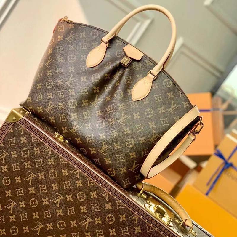Louis Vuitton LV Women Boétie MM Monogram Coated Canvas Cowhide Leather