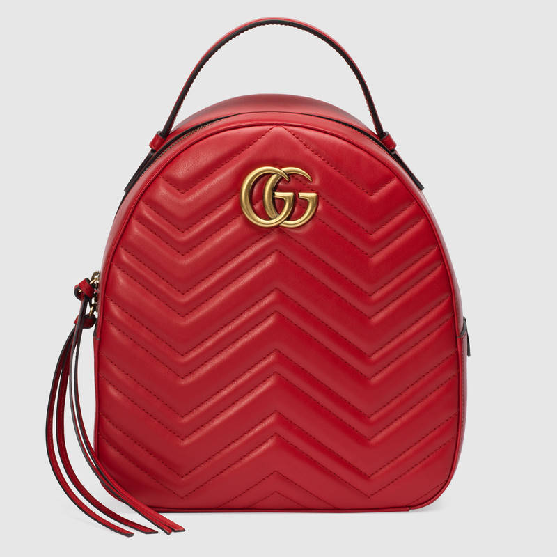 Gucci GG Marmont Quilted Backpack in Soft Matelassé Chevron Leather
