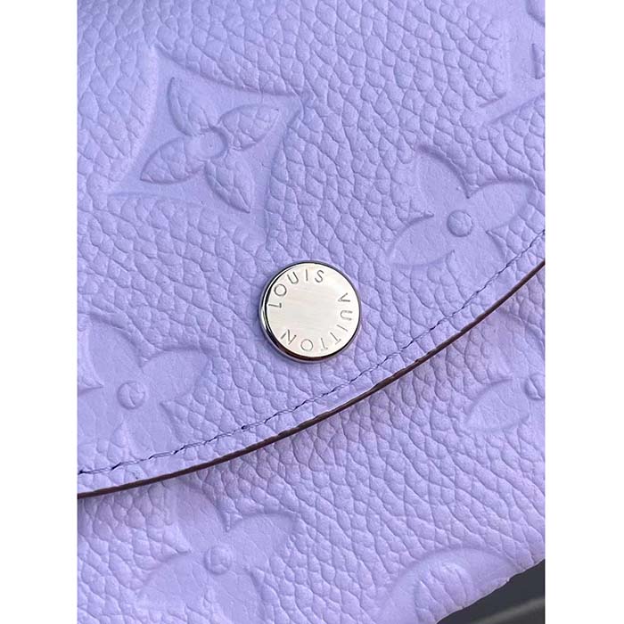 Louis Vuitton LV Unisex Rosalie Coin Purse Purple Monogram Empreinte Embossed Supple Grained Cowhide Leather