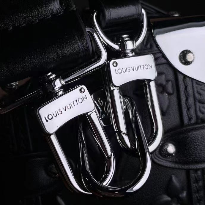 Louis Vuitton LV Women Side Trunk PM Handbag Petite Malle Black Calfskin