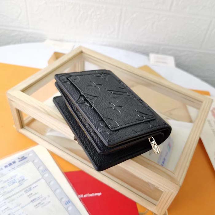 Louis Vuitton LV Unisex Cléa Wallet Black Embossed Supple Grained Cowhide Leather