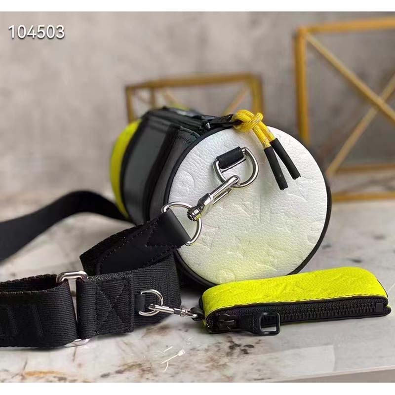 Louis Vuitton LV Unisex Polochon Yellow Monogram Embossed Taurillon Cowhide Leather