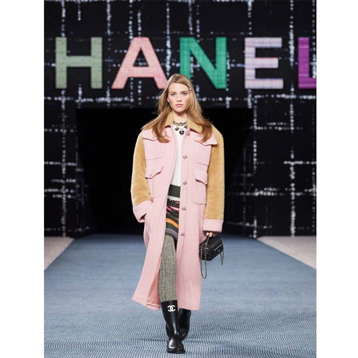 Chanel Women CC High Boots Caoutchouc Leather Black