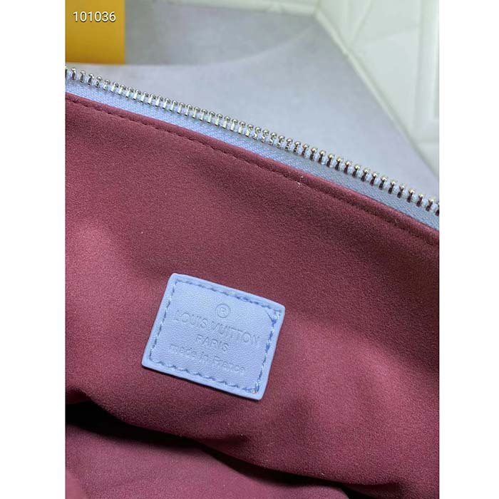 Louis Vuitton LV Women Coussin PM Handbag Ice Blue Lambskin Cowhide Leather Zip Closure