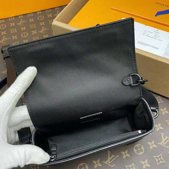 Louis Vuitton LV Unisex Steamer Wearable Wallet Black Monogram Eclipse Coated Canvas Cowhide Leather