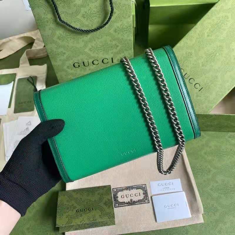 Gucci GG Women Dionysus Small Shoulder Bag Bright Green Leather