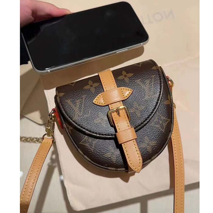 Louis Vuitton LV Women Micro Chantilly Monogram Coated Canvas Natural Cowhide Leather