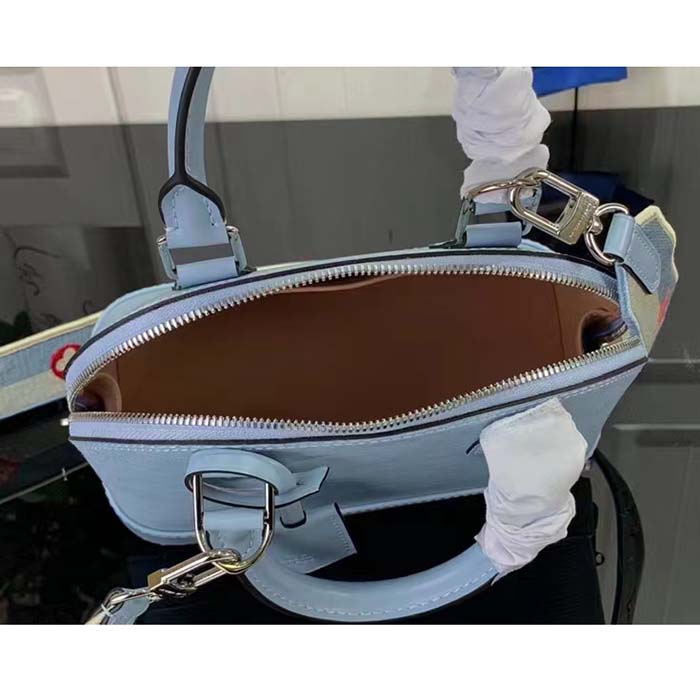 Louis Vuitton LV Women Alma BB Handbag Cloud Blue Epi Grained Smooth Cowhide Leather