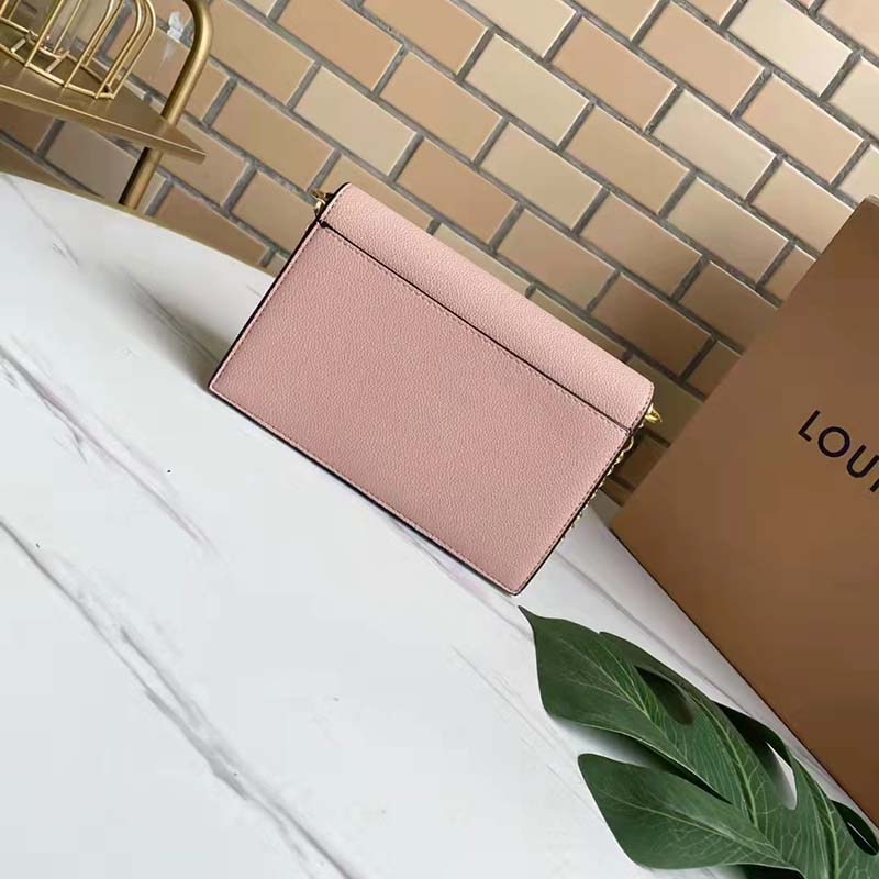 Louis Vuitton LV Women Mylockme Chain Pochette Beige Soft Grained Calfskin