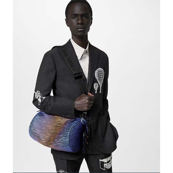 Louis Vuitton LV Unisex Soft Polochon MM Gradient Electric Sun Calf Leather Textile Lining