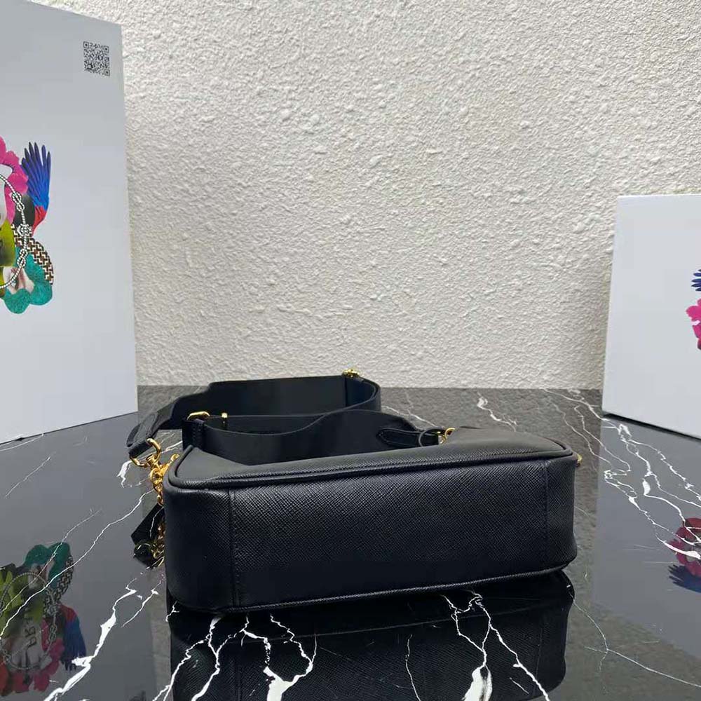 Prada Women Prada Re-Edition 2005 Saffiano Leather Bag-Black