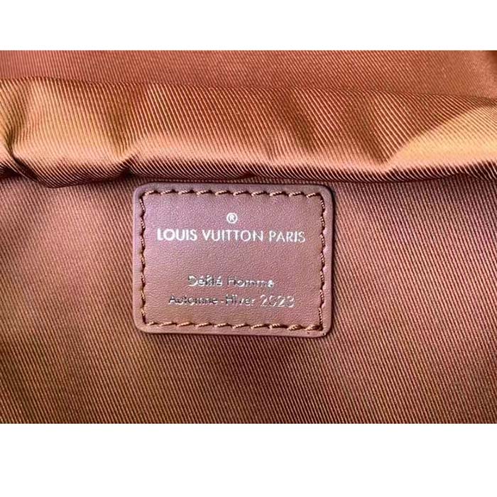 Louis Vuitton LV Unisex Montsouris Backpack Cognac Calf Leather Drawstring Magnetic Closure Handle