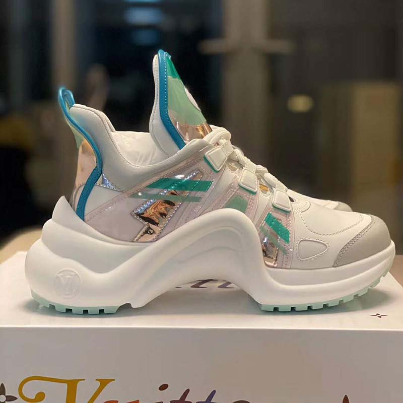 Louis Vuitton LV Women LV Archlight Sneaker in Leather and Technical Fabrics-Aqua