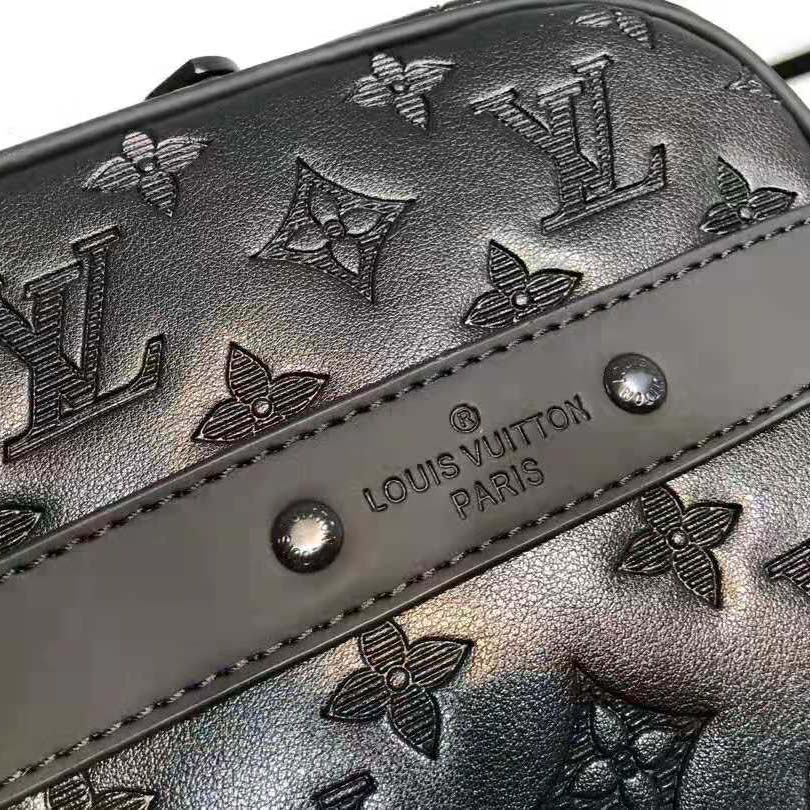 Louis Vuitton LV Men Danube PM in Monogram Shadow Cowhide-Black