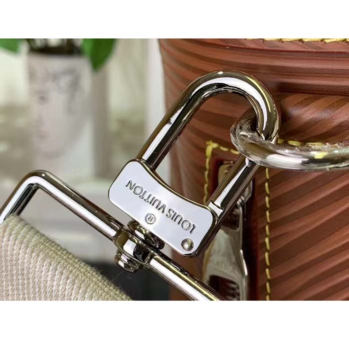 Louis Vuitton LV Unisex Maxi Noé Sling Cognac Calf Leather Drawstring Inside-Hook Closure Double Handle