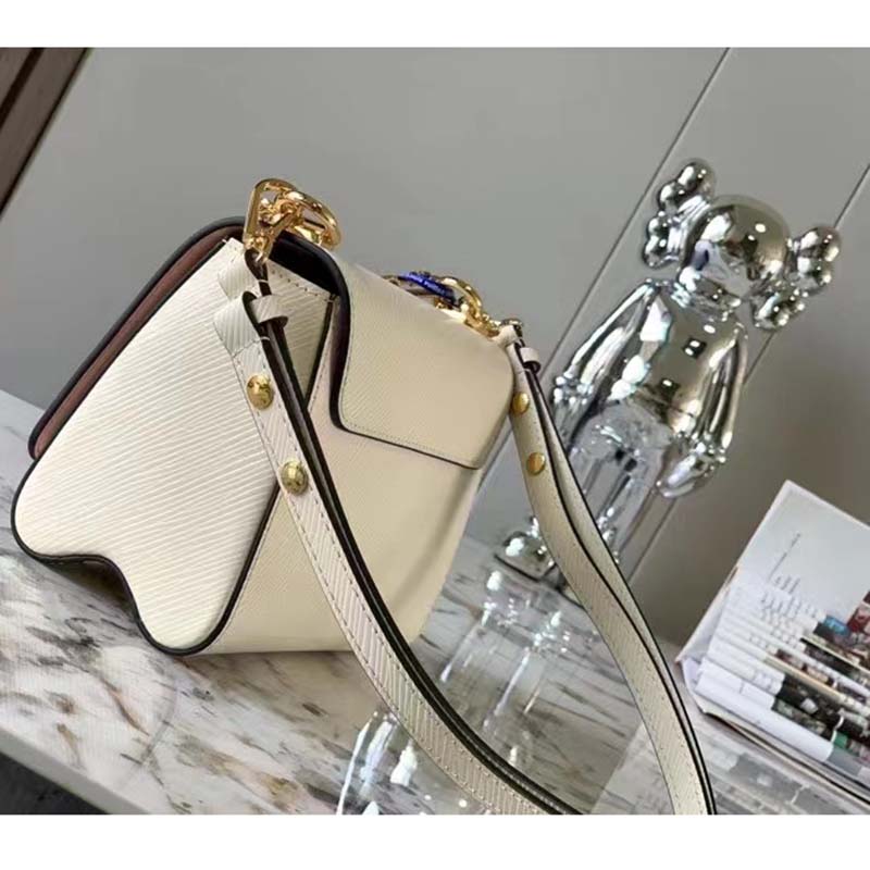 Louis Vuitton LV Women Twist PM Handbag Quartz White Epi Grained Leather