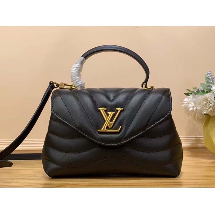 Louis Vuitton LV Women Hold Me Top-Handle Bag Black Smooth Cowhide Leather