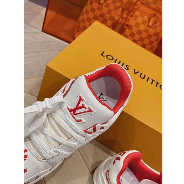 Louis Vuitton Unisex LV Trainer Sneaker Red Mix Sustainable Materials Recycled Polyester