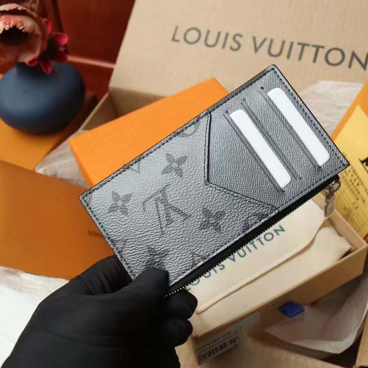 Louis Vuitton LV Unisex Coin Card Holder Taigarama Taiga Leather Monogram Canvas