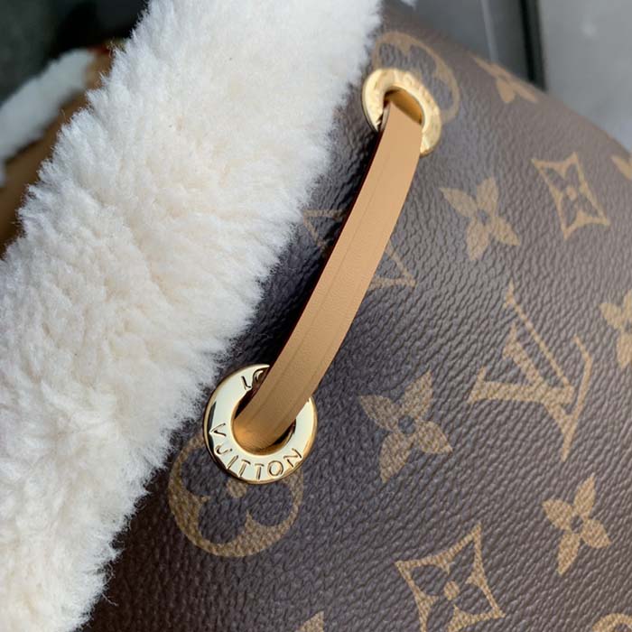 Louis Vuitton LV Women NéoNoé BB Bucket Bag Monogram Coated Canvas Shearling