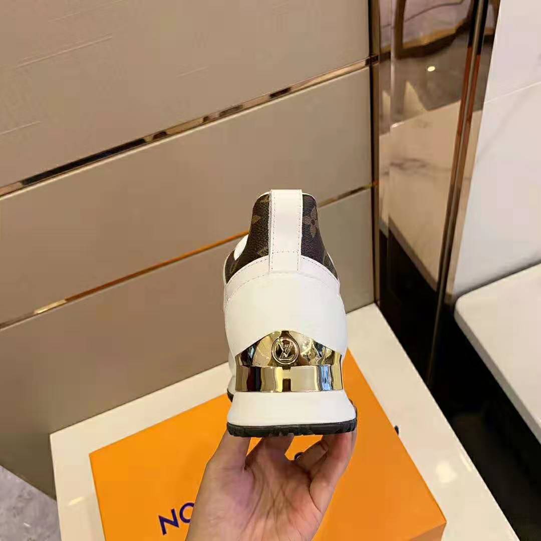 Louis Vuitton LV Unisex Run Away Sneaker in Supple Calf Leather-White