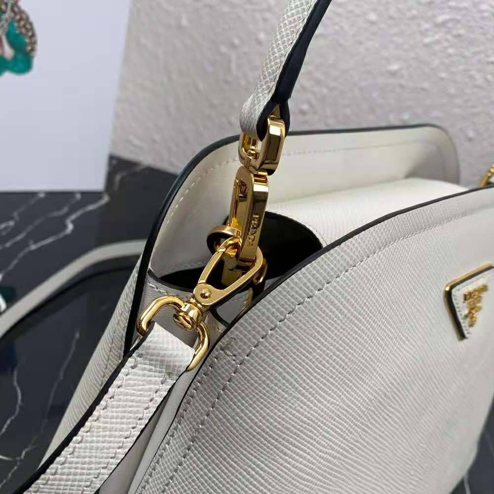 Prada Women Medium Saffiano Leather Prada Matinee Bag-White