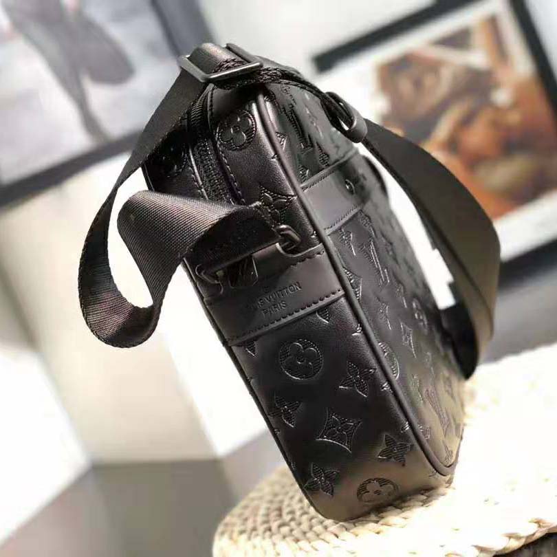 Louis Vuitton LV Men Danube PM in Monogram Shadow Cowhide-Black